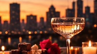 Chocolate, roses and a sparkling evening drink
